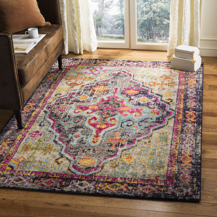 Mistana Eastchester Grey/Fuchsia Rug & Reviews Wayfair.co.uk
